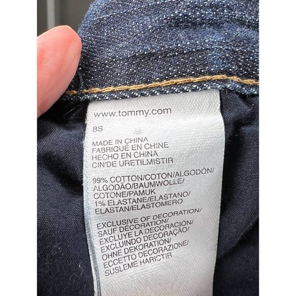 Tommy Hilfiger Jeans Womens 8 S Blue Slim Skinny Stretch Dark Wash Pockets Denim - Picture 8 of 9